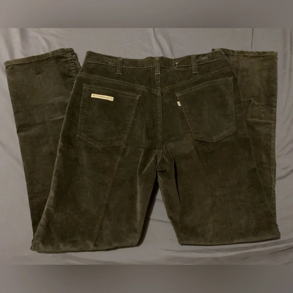 Vintage 70’s Levi Strauss Cotton Corduroy Black Pants Size 36X32 Mens Retro